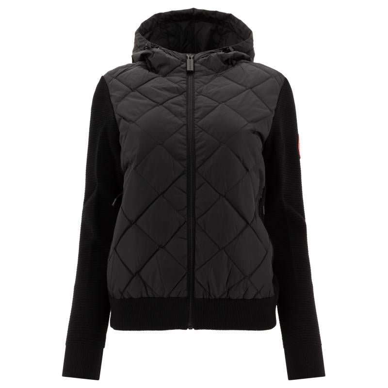 CANADA GOOSE women's jacket BLACK CGHYBRIDEQUILTEDKNITHOODYCG6800L5161