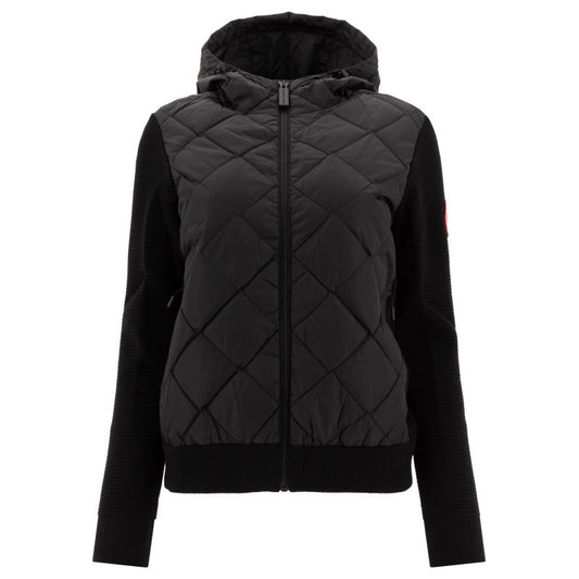 CANADA GOOSE women's jacket BLACK CGHYBRIDEQUILTEDKNITHOODYCG6800L5161